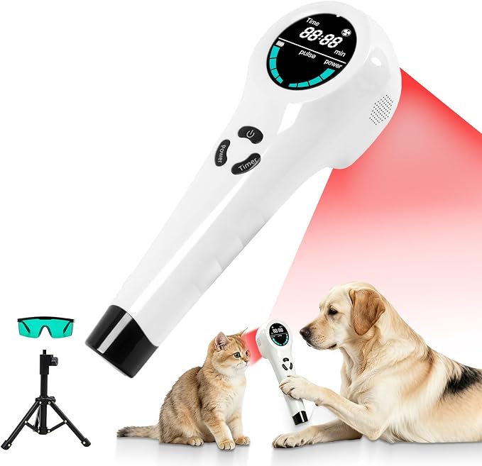 Handheld Red Light Therapy Device for Dogs Cats Horses, Pet Red Light Therapy 650nm Red 808nm Near Infrared LLLT Light Therapy Device, Humans Joint Pain Arthritis Relief Muscle Portable Home