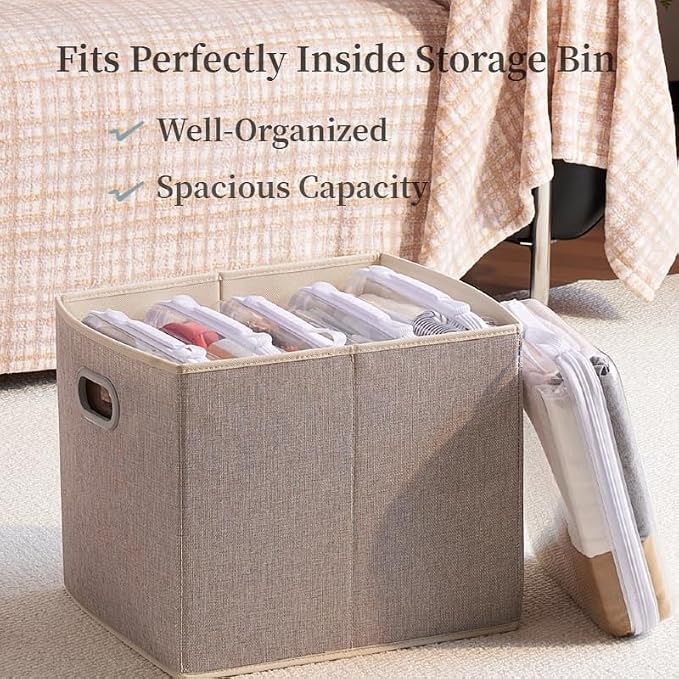 6-Pack Clear Bag Hard Shell Zipper Case with Handle, 1.3mm Thick Rigid Pouch for Craft Organizers and Storage, Large 12.6" Square Containers for Board Games, Puzzles & Toys