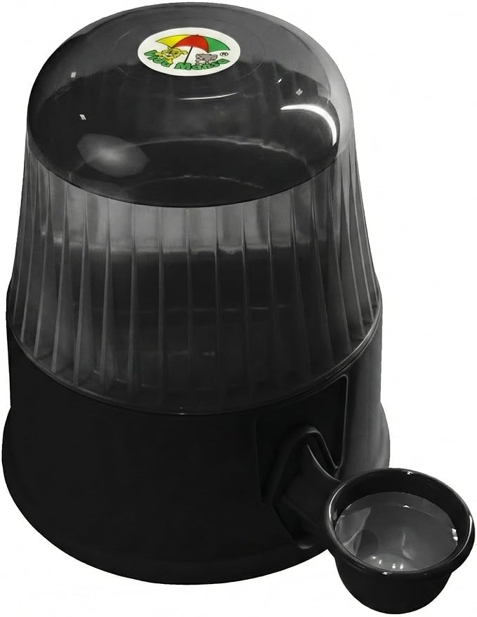 Pet Water Dispenser for Dogs and Cats, 67.6 oz – Gravity-Fed Water Bowl for Clean Drinking, Prevents Wet Fur, BPA-Free Polypropylene, Vida Mansa (Clear Black)