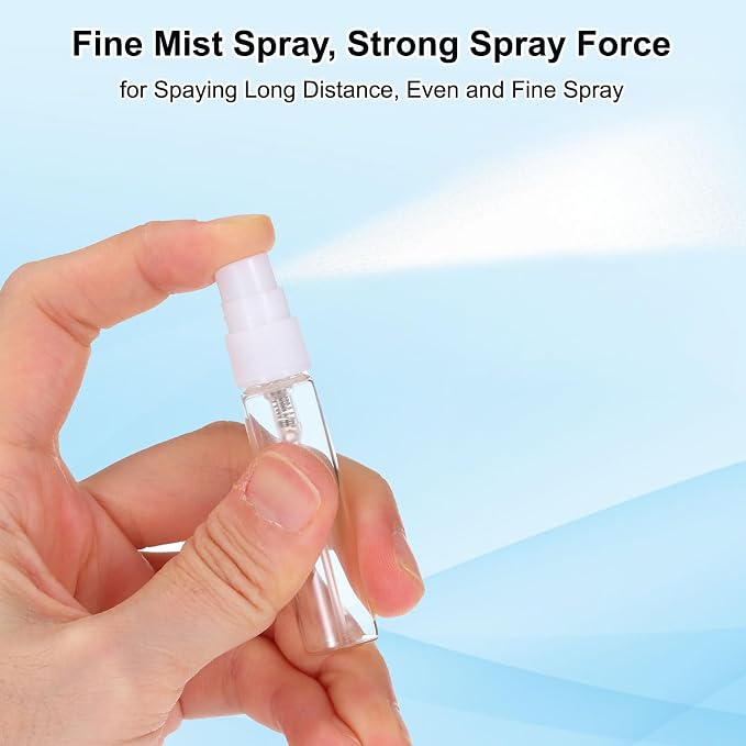 PATIKIL 10ml Glass Mini Perfume Sample Bottles, 36 Pcs Fine Mist Refillable Empty Mini Spray Bottle Fragrance Sample Bottles Sprayer for Perfume Travel Liquid Essential Oil, White