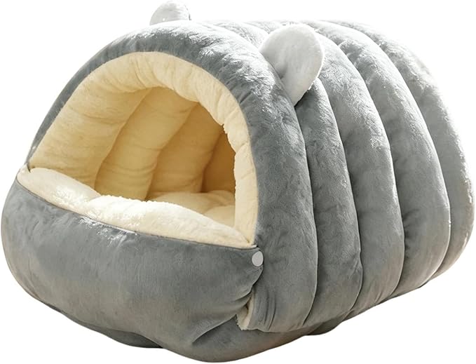 Dog Cave Bed Covered Washable Dome House with Zipper | Dog House Bed for Kittens Puppies Pets Indoor Winter Home Living Room Bedroom Kitchen Sofa Dorm Travel