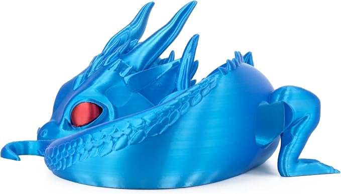 Dragon Stand for Echo Dot 4th/5th Gen, 3D Printed Dragon Amazon Echo Desktop Speakers, Holder for Echo Dot 5th Gen Echo Dot 4th Gen, Made in USA (Blue)