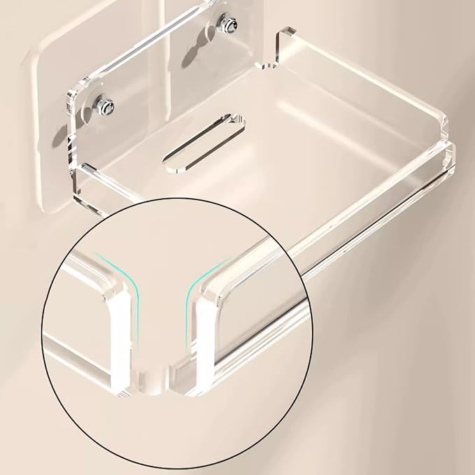 2 PCS No Drill Wall-Mount Shelf for Security Cameras, Floating Security Camera Wall Holder for Pet Monitor Indoor Camera and Speakers, Non-Trace Wall Bracket for Nest, Blink, Indoor Cams