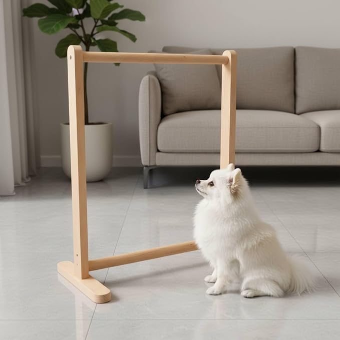 Garment Storage Rack Pet Clothing Rack Wardrobe Organizer Stand Hanger With Solid Beech Structure Clean Lines Open Display For Accessories Suitable for pet grooming area
