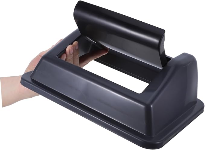 Liter Plastic Trash Bin Replacement Lid for Commercial Trash Bins and Garbage Containers, Rectangle Flip Top Cover with Easy Removal and Cleaning, for Office and Pet Food Storage