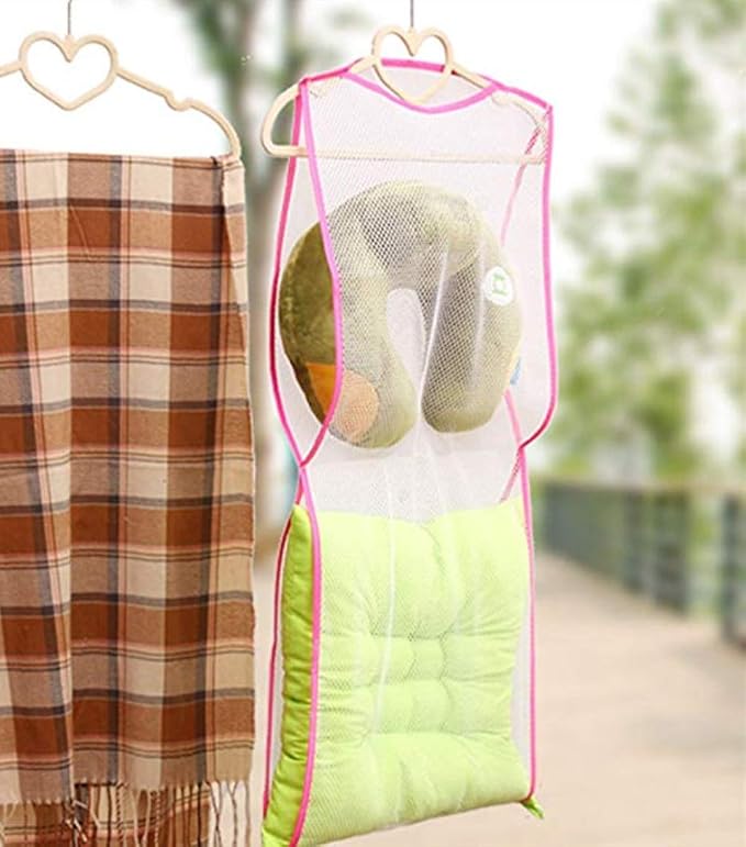 DurReus Cute Sleeping Pillow Pet Basking Holder Hanging Heavy Duty Space Saver Mesh Bags Shoe Dryer Basket Closet Storage Accessory Organizers Two Layer,2 Pack