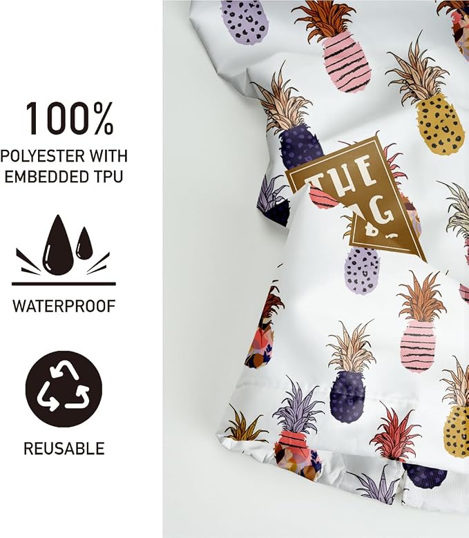 Plastic Bag Holder,Reusable And Washable Country Style Grocery Bag organizer,For Home Kitchen Travelling Camping Decor, use 1 Pack,Pineapple Pattern