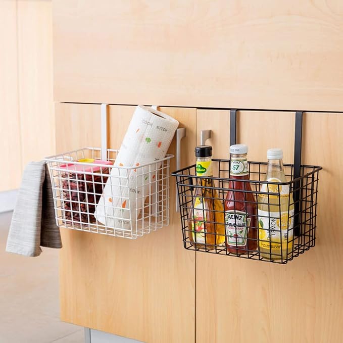 Cabinet Door Hair Tool Organizer - Styling Tools Holder for Dryer, Flat Iron, Curling Wand, Straightener Brushes, Black