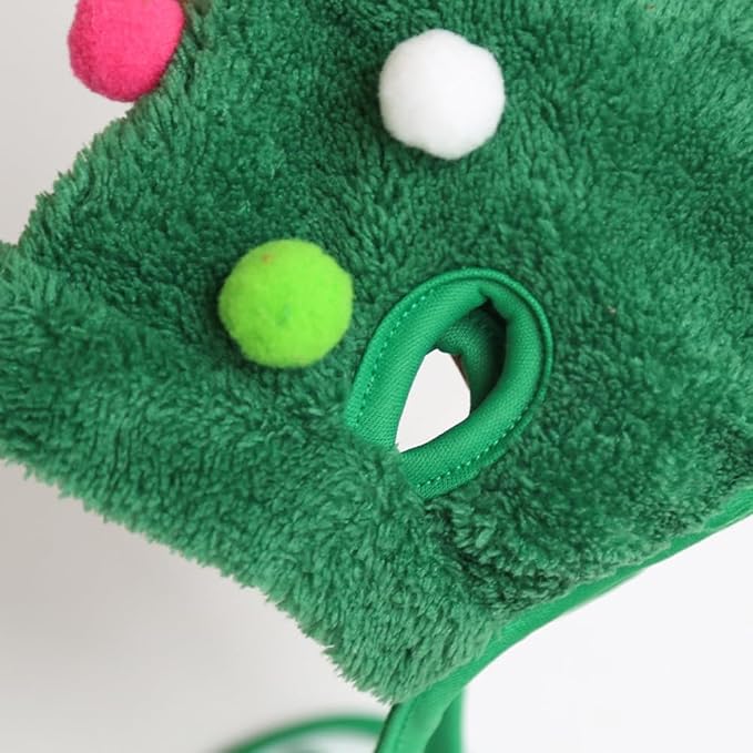 Christmas Tree Headwear Hat for Pet, Decorations Star Pompoms Christmas Cat Dog Headwear Photo Props (Small)