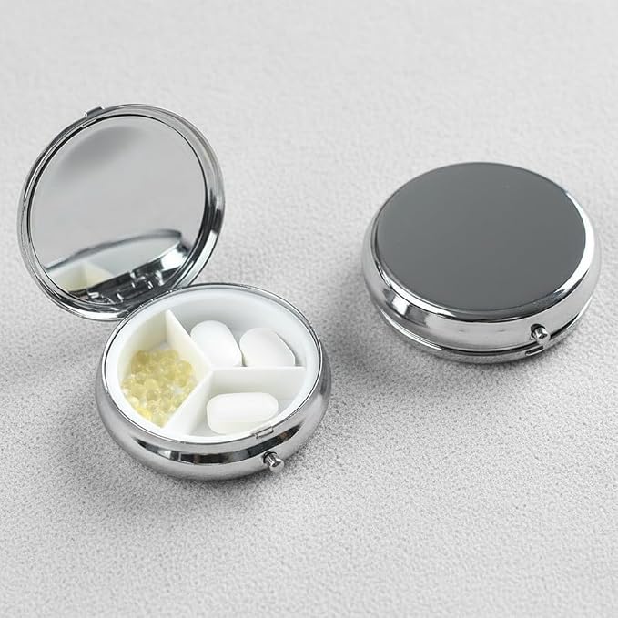 English Bulldog Dog Small Box for Pill,3 Compartment Pill Case Travel Medicine,Portable Pocket or Purse Pill Organizer Container Holder Hold Vitamins, Medication, Fish Oil Supplements