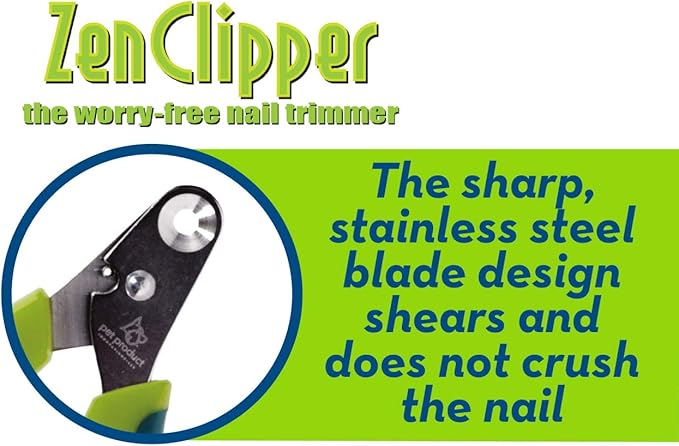 Zen Clipper Pet Nail Clipper for Dogs – Dog Nail Clipper for Safer Dog Grooming and Nail Care - Clean, Quiet, and Easy-to-Use Stainless Steel Dog Nail Trimmer - (4mm Hole)