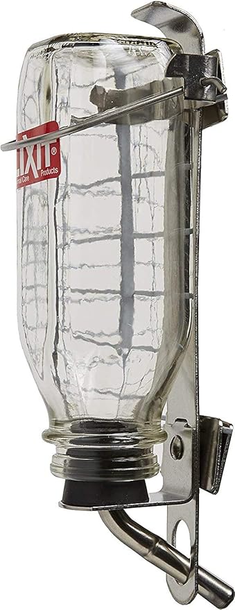 Lixit Heavy Duty Deluxe Glass Water Bottles for Birds, Dogs and Small Animals. (16oz Small Tube)