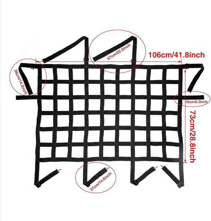 Rear Seat Dog Barrier Net Divider for Jeep Wrangler JK JL JT 2007-2025 | Fits Jeep Wrangler JK JL & Gladiator JT 2/4 Door, Black, Thickened Polyester Pet & Child Safety Barrier, No-Tool Install
