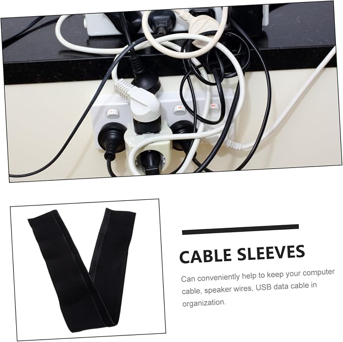 TEHAUX Flexible Cable Management Sleeve for Organizing Cords Protective Cover for Use Prevents Tangling and Fraying for Under Desk and Entertainment Systems