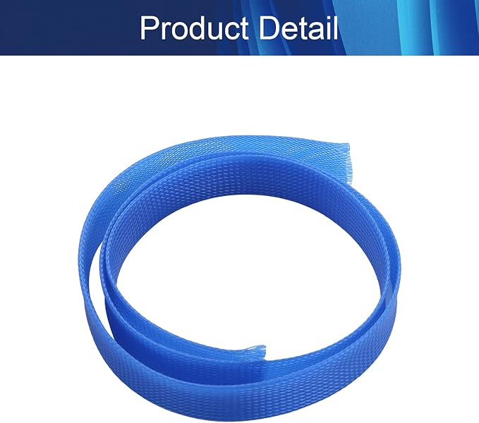 Jutagoss PET Expandable Braided Cable Sleeve, 3.28ft - 1 inch Blue Cable Management Sleeve, Wire Loom Tube Cord Protector for USB Cable, Power Cord, Audio Video and More, 1Pc