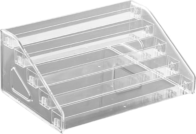 Clear Closure Card Stand Desktop Organizers Portable Document Display Rack for Workplace Study Room PET Card Shelf