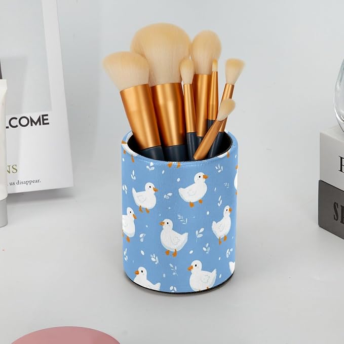 Cute Duck Pen Holder, Pencil Cup Marker Brush Holder Desk Storage Case, Desktop Organizer for School Office Home Supplies