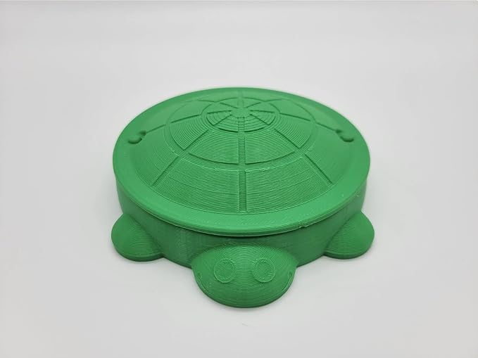 Cute Sandbox Turtle with removable lid | Desk Bin Organizer | Turtle Pet Feeder | Fish tank accessories | Feed Hamsters and Gerbils (Black, 5 Inch)