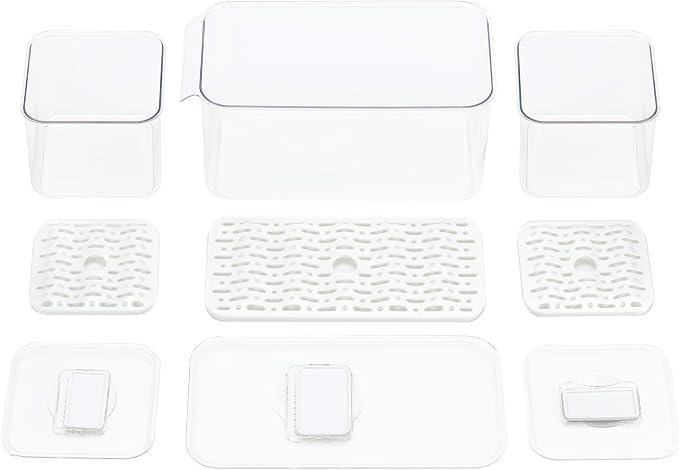 iPEGTOP Fridge Produce Saver Food Storage Bin Containers, Stackable Refrigerator Freezer Organizer Fresh Keeper Container with Vented Lids, 3 Pack