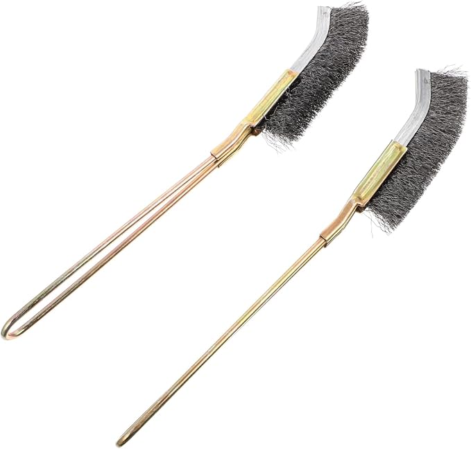 Angoily Bird Cage Cleaning Brush Long Handle Wire Bristle Brush Bird Cage Scrubber for Pet Supplies Accessories Narrow Design for Daily Cleaning 2 Pack
