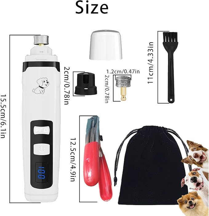 OUTMX 2026 Upgrade Dog Nail Clippers, Groom Silent Pro Nail Grinder Set, Dog and Cat Nail Clipper, Dog Nail Trimmers for Small and Medium-Sized Pets of Different Sizes