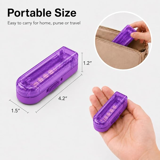 ONE PIX Pill Cutter Splitter for Small and Tiny Pills, Multiple Pill Splitter with Centering Device & Hidden Blade, Adjustable Tablet Cutter for Large Pills, Seniors, Pets, Purple
