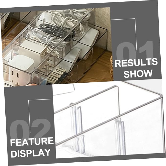 Mikikit Cord Management Box Jewelry Holder Power Cord Storage Efficient Home Organization Pet Material