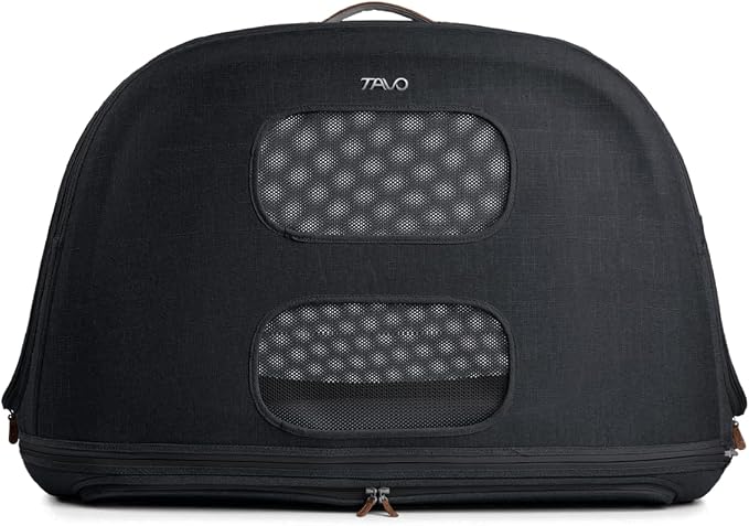 TAVO Pets Crispin Crash-Tested Dog & Cat Car Crate, Onyx, Large