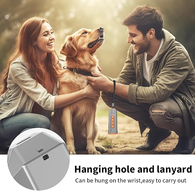 Dog Bark Deterrent Device - Anti-Bark Devices for Dogs,Rechargeable Ultrasonic Dog Bark Deterrent 30Ft Effective Control Range,Safe for Human & Dogs Portable (Grey)
