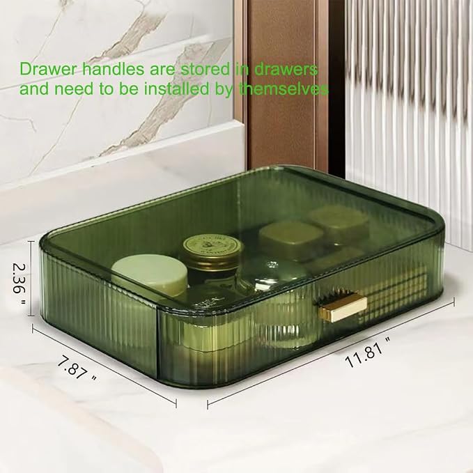 Stackable Makeup Storage Drawers, Bathroom Counter Organizer. | Drawers Can be Stacked, Cosmetic Display Case, Ideal for Make Up, Skincare, Perfume; Suitable for Dresser Top, Vanity