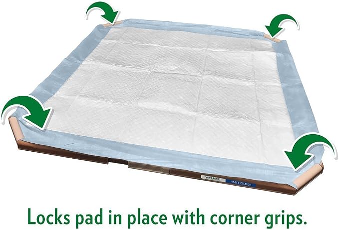 Vet's Best Dog Pad Holder | Portable Tray for Pet Training and Puppy Pads | Protection Against Pad Leakage, Bunching, and Shredding | Fits Pads 21 x 21 Inches or Larger