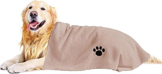 Puomue Microfiber Dog Towels for Drying Dogs, Super Absorbent and Soft Pet Grooming Towel, 40 Inch X 23.6 Inch, Perfect for Large, Medium or Small Dogs (Camel, 40"X23.6" - 1pack)