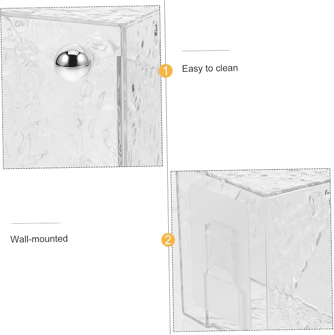 SOLUSTRE Cotton Pad Organizer Canister Box Wall-mounted Storage Holder for Makeup and Design for Easy Access Pet and Material Space-saving Bathroom