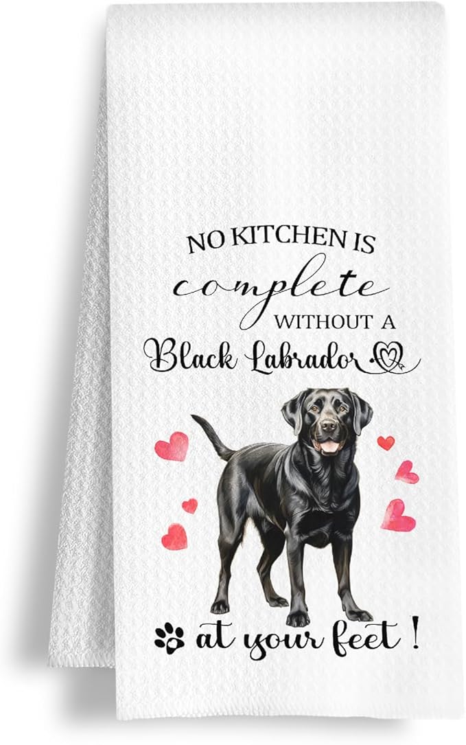 Black Labrador Retriever Gifts Kitchen Towels, Black Lab Gifts for Women Men, Gift for Labrador Dog Lovers Decorative Dish Tea Hand Towels for Kitchen, 16x24 Inch