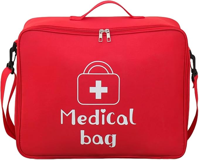 Red First Aid Bag Empty 1st Aid Bag Medical Travel Case Emergency Storage Compact Medicine Bags for Car Office Kitchen Sport Outdoors Camping Hiking Pet (Green L)