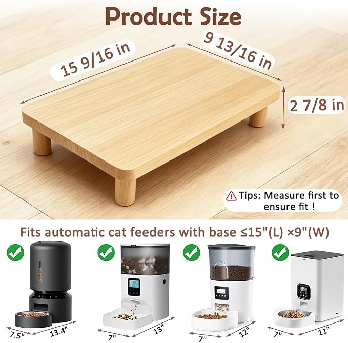 SZEE Cat Food Stand, Elevated Cat Feeder Stand for Automatic Feeder & Bowls