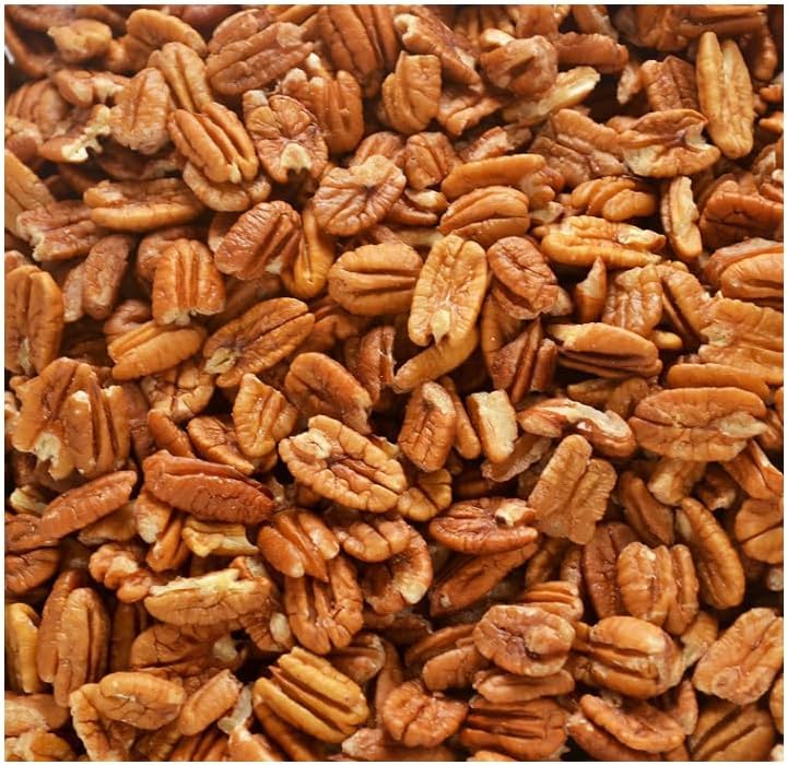 Fresh Pecan Halves, Bulk Nuts 4-Pound.Raw Pecans Unsalted, Pecans for Baking, Cooking & Snacks. Healthy Snack for Adults and even pets with a bonus caddy container