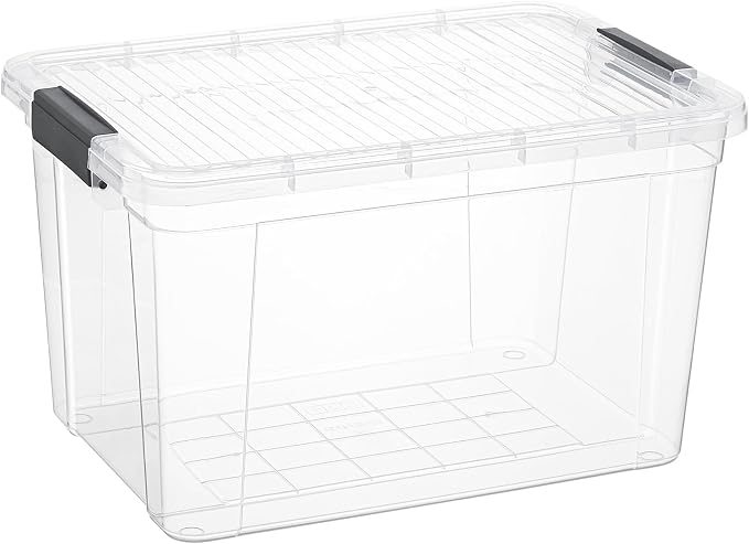 Superio 26.5 Quart Clear Plastic Storage Boxes with Lids, Stackable Organizer Containers, BPA-Free Storage Bins for Home, Office, School & Dorm, 1 Pack