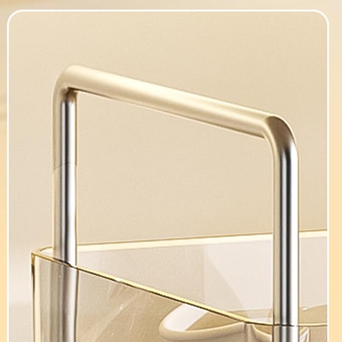 Open Storage Box Organizer Bin PET Large Capacity Easy Access Portable Handle Storage Basket for Cosmetic Jewelry (Transparent)
