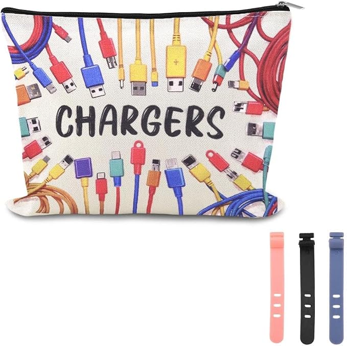 Charging Stuff Travel Bag Pouch Small Charger Cable Organizer Storage Case Ties Portable Earphone Holder Bag Charger Gift Bags Usb Cable Pouches Elastic Silicone Straps for Electronics Data Cord Wrap
