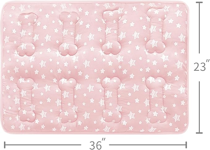 Dog Crate Mat (36" X 23"), Soft Dog Bed Pad Mat with Cute Prints | Personalized Crate Pad, Anti-Slip Bottom, Machine Washable Kennel Pad