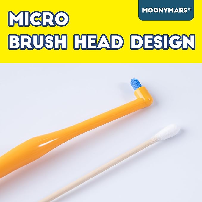 Cat Toothbrush Tuft Head, Small Dog & Puppy Tooth Brushing Kit, Mini Head Teeth Brush for Kitten & Tiny Pet, Doggy Toothbrushes Deep Dental Cleaning, 1 PCS - Orange