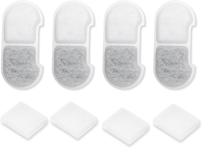 SEIRMEP Stainless Steel Cat Water Fountain, 101oz/3L Automatic Pet Water Fountain, Dog Water Fountain for Cats, Small Dogs (The Set Only Include Official 4 Packs Replacement Filters & Sponges)