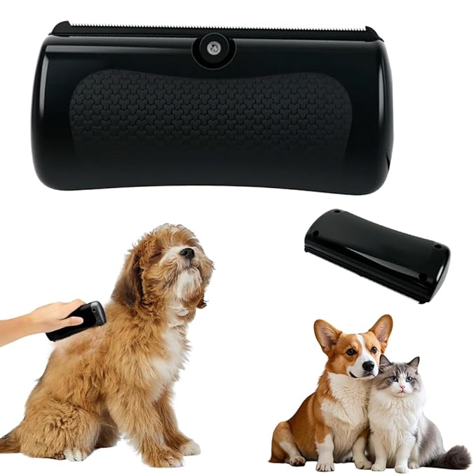 Tails Deshedding Brush,2025 New Pet Hair Remover Comb for Shedding,Grooming Brush for Dogs and Cats,Pet Long and Short Hair Removal Tool (Black/1pcs)
