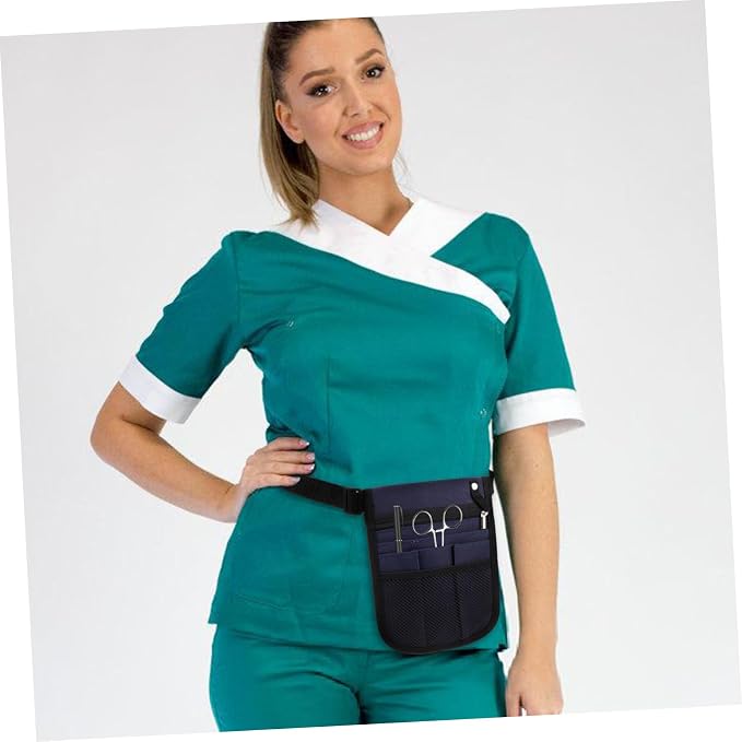 Beaupretty Versatile Nurse Fanny Pack for Women Oxford Cloth Waist Bag Multiple Compartments Portable Organizer for Nursing Supplies and PET Care