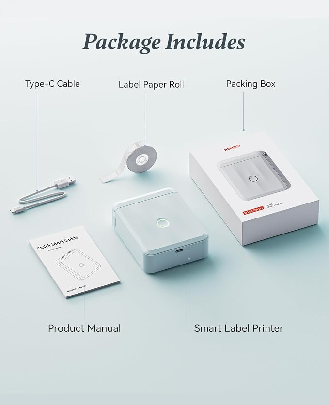 NIIMBOT D110 Upgrade Mini Label Maker, Bluetooth Thermal Printer for Daily | Portable Label Maker Machine with Tape, Creative Templates for School Supplies, Kitchen, Pantry, Storage, Files and Business