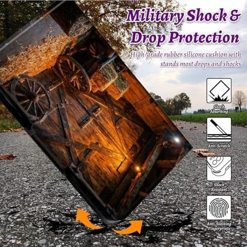 Rotating Handle Case for Samsung Galaxy Tab S10 Plus 2024/S9 FE+/S9 Plus 12.4 Inch 2023, 360 Degree Swivel Kickstand with Magnetic Closure Leather Protective Cover, Vintage Wheels