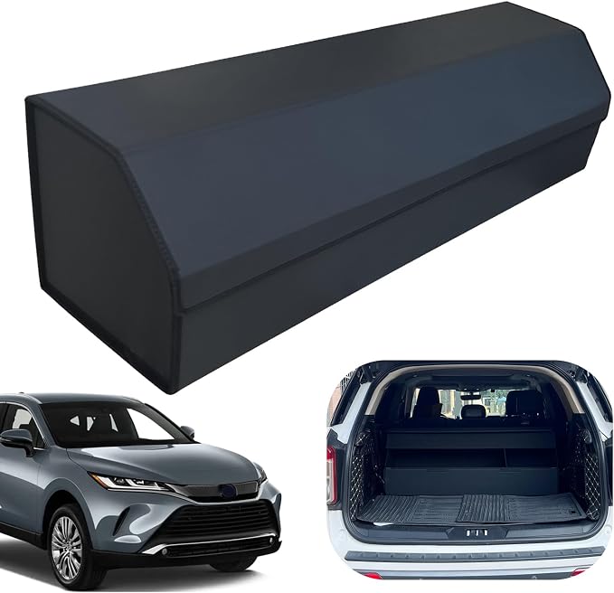 Car Trunk Organizer for For Toyota Venza - Custom Fit,Easy Installation，Large Space Outdoor Trunk Organizer with Leather,Hook and Loop Fastener,4-Layer Cover,For Toyota Venza 2021-2024