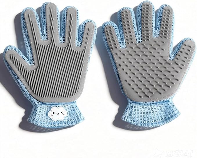 MEUOMIW Pet Hair Remover Glove, Efficient Dog & Cat Grooming Glove, Deshedding Brush for Shedding Control, Perfect for Bathing, Massage and Short/Long Fur (1-Pack, Right-Hand)