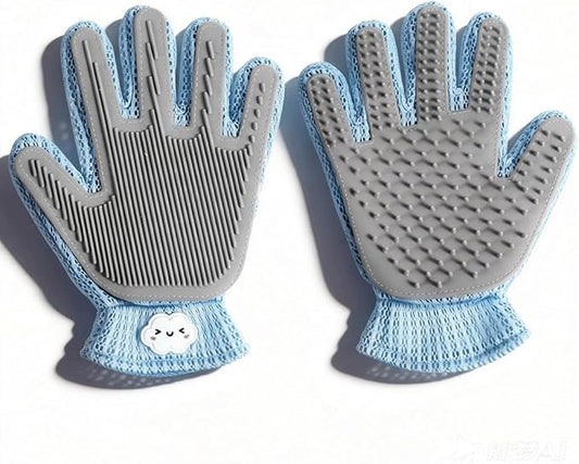 MEUOMIW Pet Hair Remover Glove, Efficient Dog & Cat Grooming Glove, Deshedding Brush for Shedding Control, Perfect for Bathing, Massage and Short/Long Fur (1-Pack, Right-Hand)